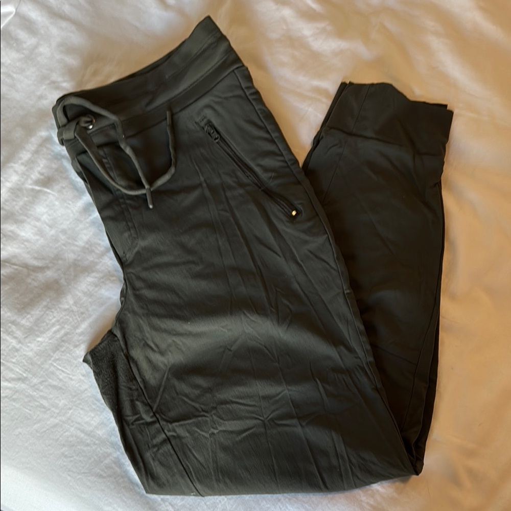 Olive Green Jogger Pants with Zipper Pocket